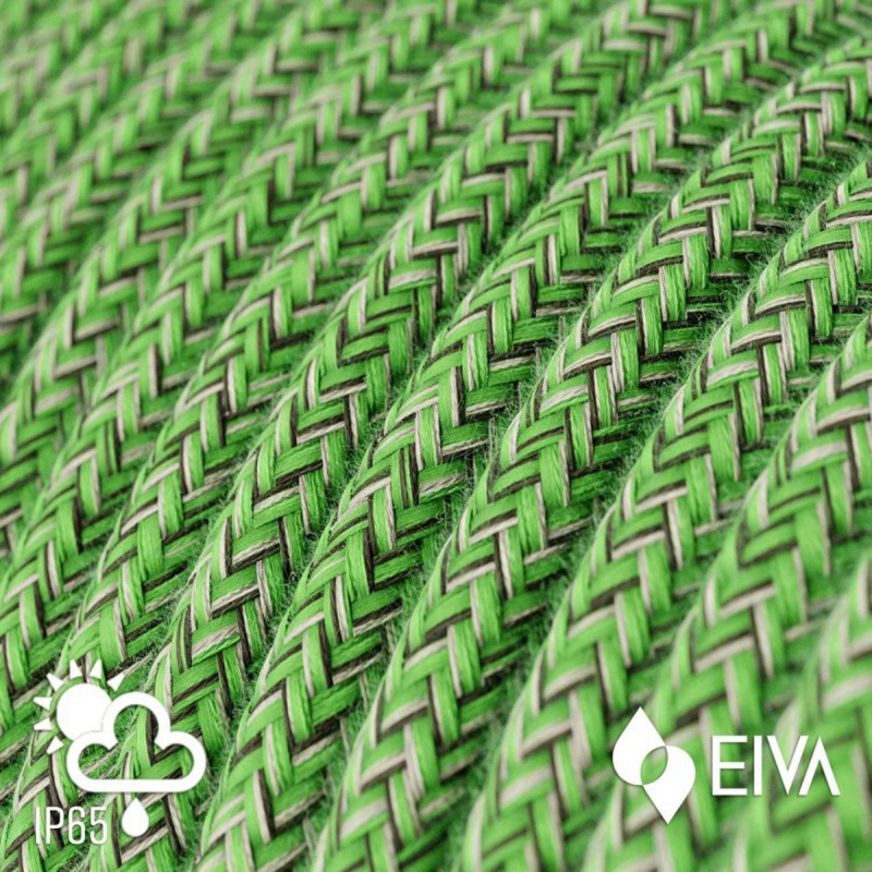 EIVA Zielona zewnętrzna lampa wisząca na abażur z silikonową rozetą sufitową i oprawką wodoodporną IP65 Creative-Cables