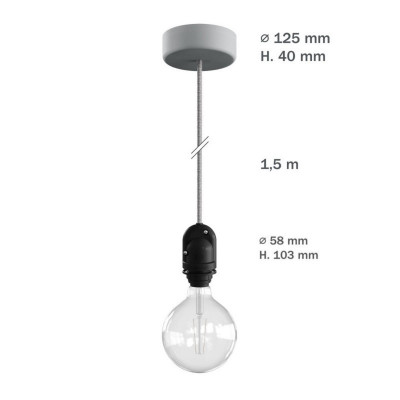 EIVA Pink outdoor pendant lamp for lampshade with silicone ceiling rosette and IP65 waterproof holder Creative-Cables