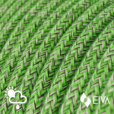 Eiva Snake Pastel, green portable outdoor lamp, 5 m textile cable, IP65 waterproof lamp holder and plug Creative-Cables
