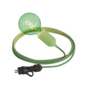 Eiva Snake Pastel, green portable outdoor lamp, 5 m textile cable, IP65 waterproof lamp holder and plug Creative-Cables