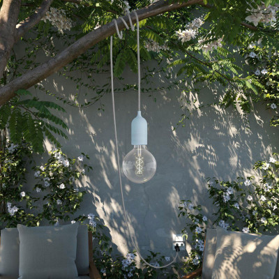 Eiva Snake Pastel błękitna przenośna lampa zewnętrzna przewód 5m wodoodporna oprawka i wtyczka IP65 Creative-Cables