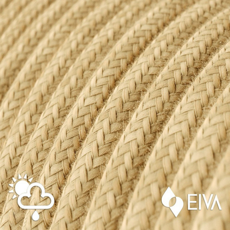 Eiva Snake Pastel, yellow portable outdoor lamp, 5 m textile cable, IP65 waterproof lamp holder and plug Creative-Cables