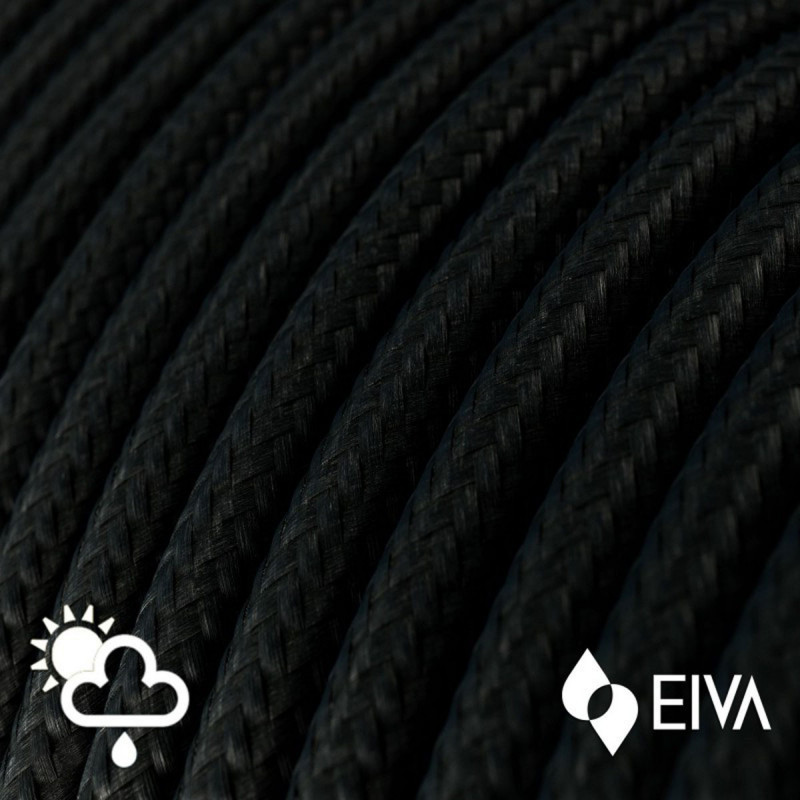 Eiva Snake black portable outdoor lamp, 5 m textile cable, IP65 waterproof lamp holder and plug Creative-Cables