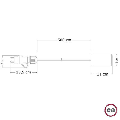 Eiva Snake Elegant biała przenośna lampa zewnętrzna przewód 5m wodoodporna oprawka i wtyczka IP65 Creative-Cables