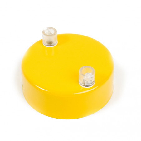 Metal ceiling cup lacquered in yellow - two cables