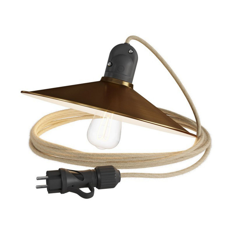 Eiva Snake z kloszem Swing brąz przenośna lampa zewnętrzna 5m wodoodporna oprawka i wtyczka IP65 Creative-Cables
