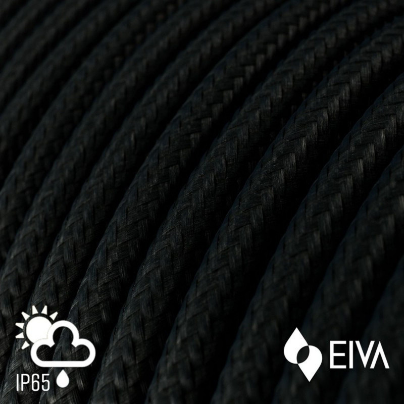 EIVA ELEGANT Czarna zewnętrzna lampa wisząca z silikonową rozetą sufitową i oprawką wodoodporną IP65 Creative-Cables