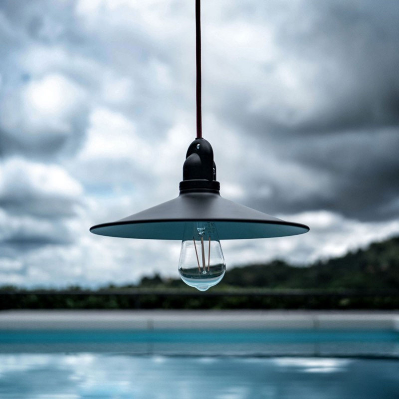 EIVA Outdoor Grey outdoor pendant lamp for lampshade with silicone ceiling rosette and IP65 waterproof holder Creative-Cables