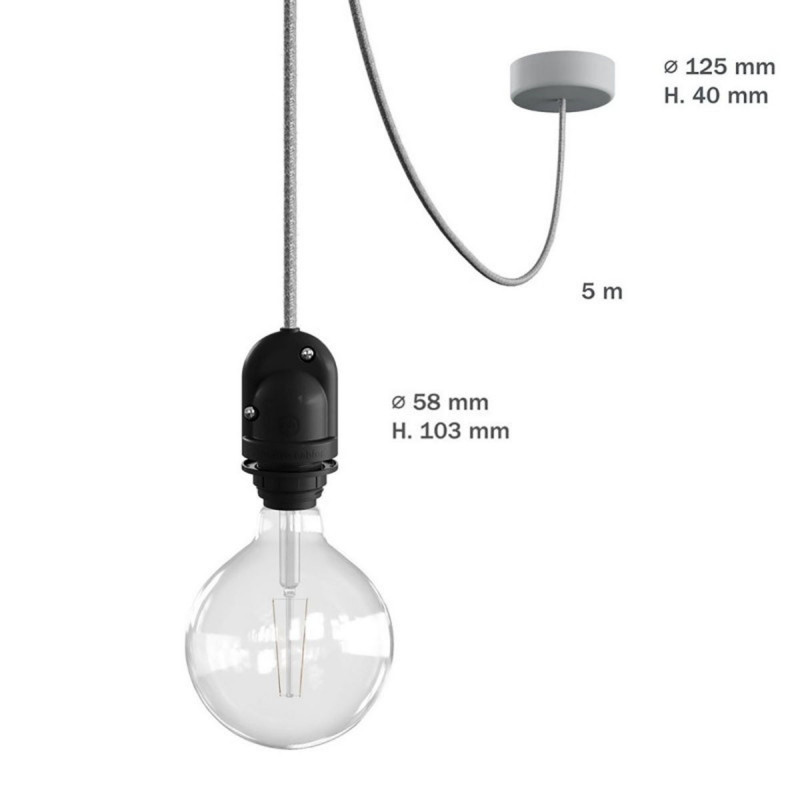 EIVA Outdoor Petrol zewnętrzna lampa wisząca na abażur z silikonową rozetą sufitową i oprawką wodoodporną IP65 Creative-Cables