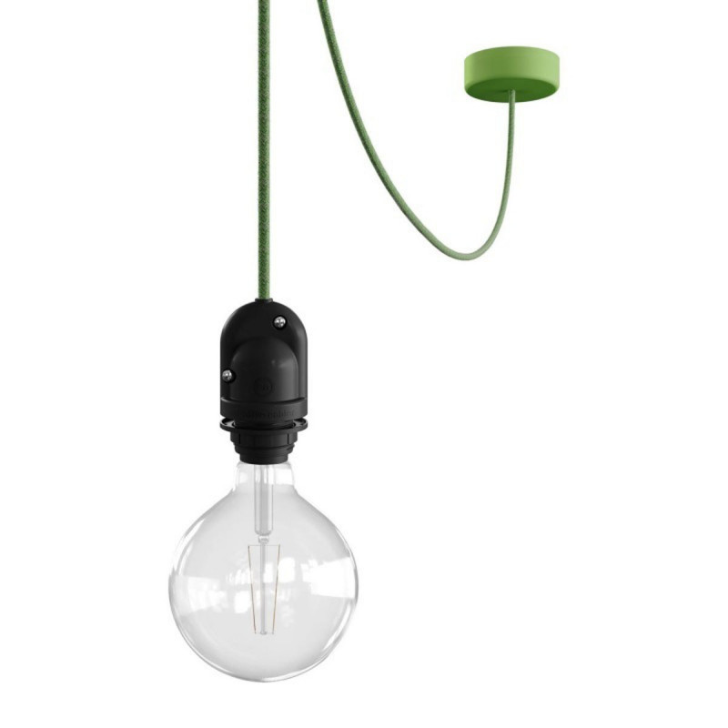 EIVA Outdoor Zielona zewnętrzna lampa wisząca na abażur z silikonową rozetą sufitową i oprawką wodoodporną IP65 Creative-Cables