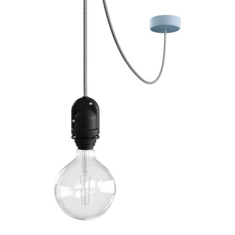 EIVA Outdoor Błękitna zewnętrzna lampa wisząca z silikonową rozetą sufitową i oprawką wodoodporną IP65 Creative-Cables