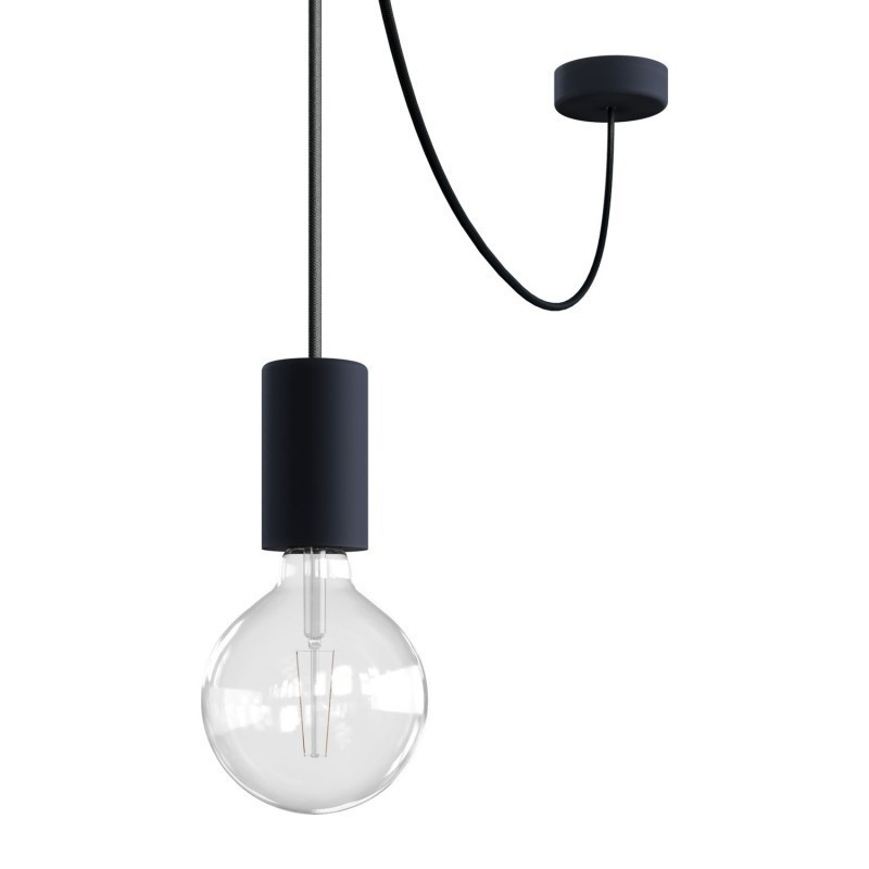 EIVA ELEGANT Outdoor Black pendant lamp with silicone ceiling rosette and IP65 waterproof holder Creative-Cables