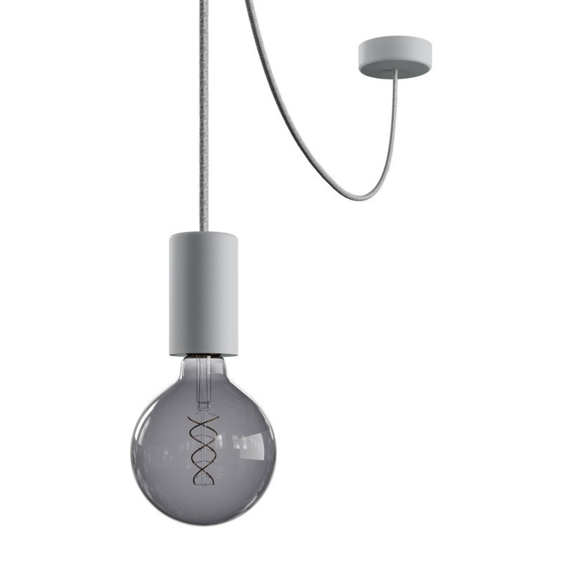 EIVA ELEGANT Outdoor Szara zewnętrzna lampa wisząca z silikonową rozetą sufitową i oprawką wodoodporną IP65 Creative-Cables
