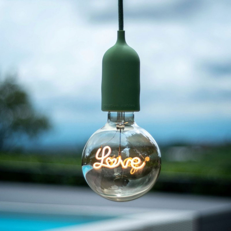 EIVA PASTEL Outdoor Green pendant lamp with silicone ceiling rosette and IP65 waterproof holder Creative-Cables