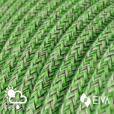 EIVA PASTEL Outdoor Zielona zewnętrzna lampa wisząca z silikonową rozetą sufitową i oprawką wodoodporną IP65 Creative-Cables