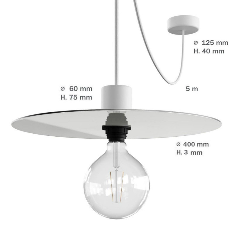 EIVA ELEGANT Ellepì White Hanging lamp Ellepì with a silicone ceiling rosette and a waterproof fitting IP65 Creative-Cables