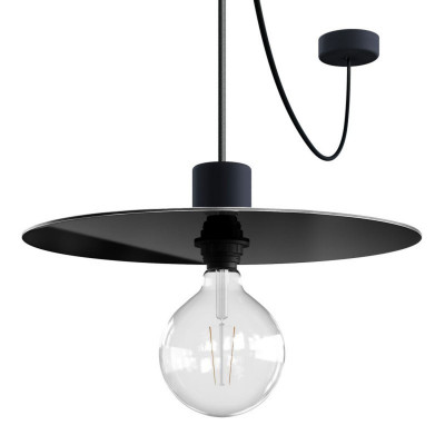 EIVA ELEGANT Ellepì Czarna Lampa wisząca z silikonową rozetą sufitową i oprawką wodoodporną IP65 Creative-Cables