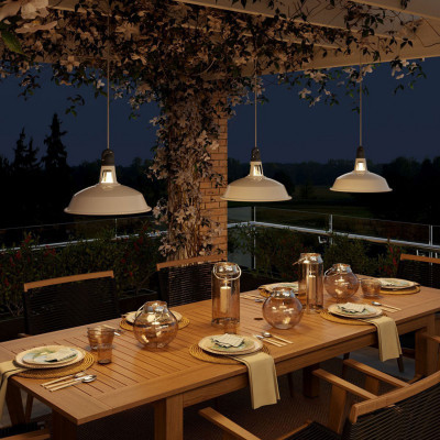 EIVA Outdoor Harbour White Outdoor Pendant Lamp with Silicone Ceiling Rosette and IP65 Waterproof Lampholder Creative-Cables