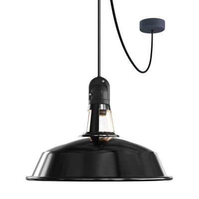 EIVA Outdoor Harbour Black Outdoor Pendant Lamp with Silicone Ceiling Rosette and IP65 Waterproof Lampholder Creative-Cables