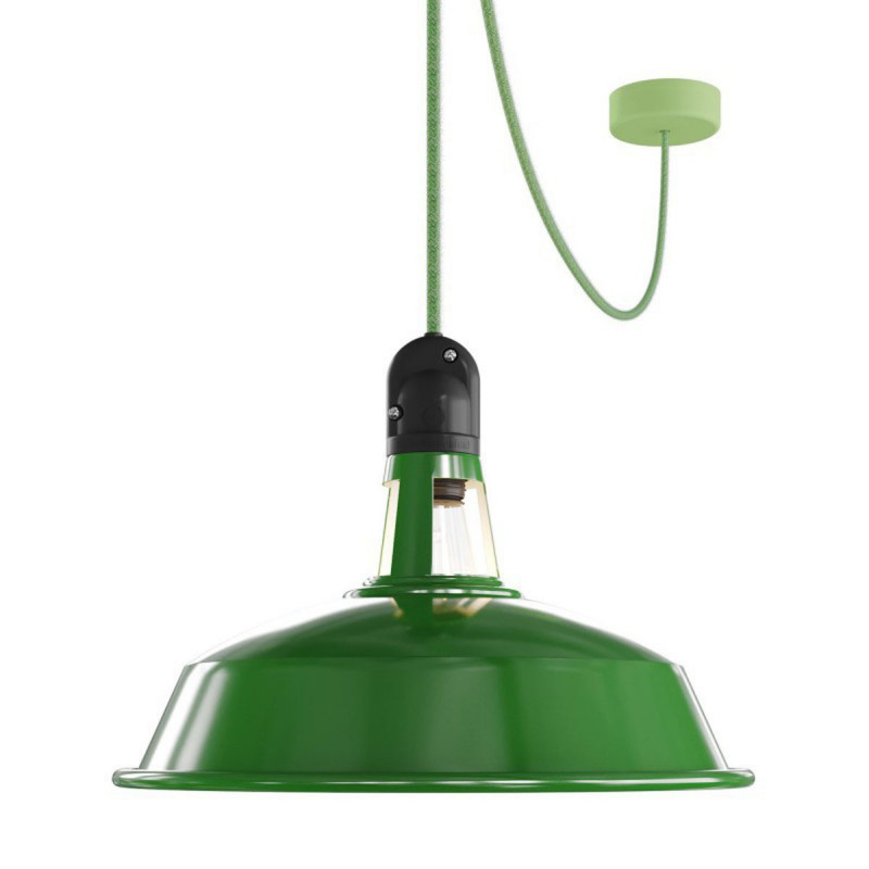 EIVA Outdoor Harbour Zielona zewnętrzna lampa wisząca z silikonową rozetą sufitową i oprawką wodoodporną IP65 Creative-Cables