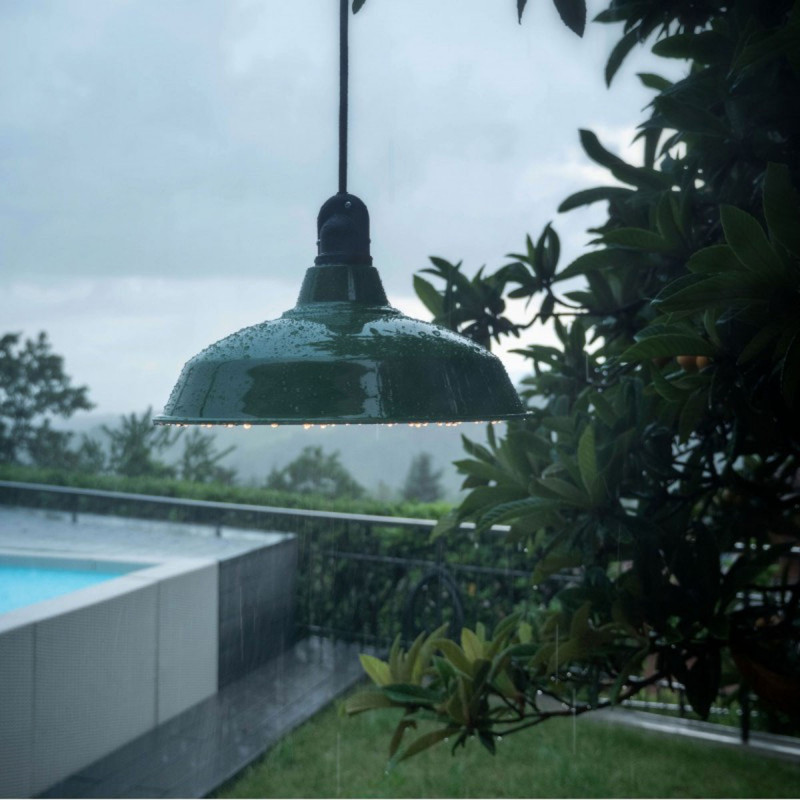 EIVA Outdoor Harbour Green Outdoor Pendant Lamp with Silicone Ceiling Rosette and IP65 Waterproof Lampholder Creative-Cables