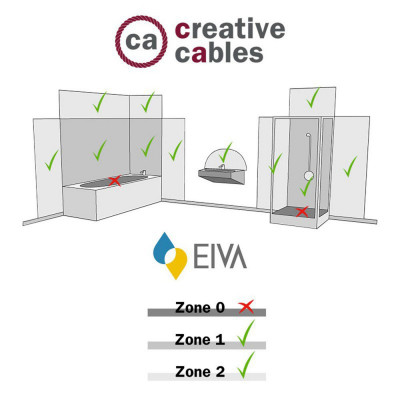 Czarna lampa ścienna Fermaluce EIVA Elegant kinkiet do klosza z obrotowym przegubem wodoodporność IP65 Creative-Cables