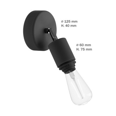 Black fermaluce EIVA ELEGANT for lampshade with rotating node, ceiling rose and lampshade IP65 waterproof Creative-Cables