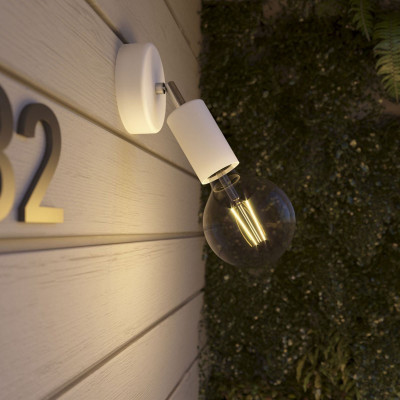 Biała lampa ścienna Fermaluce EIVA Elegant kinkiet z obrotowym przegubem wodoodporność IP65 Creative-Cables