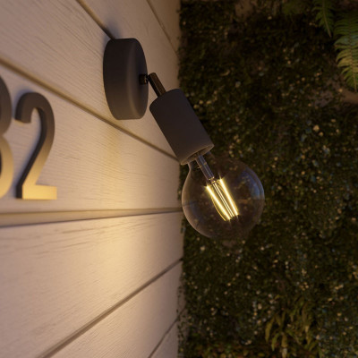 Czarna lampa ścienna Fermaluce EIVA Elegant kinkiet z obrotowym przegubem wodoodporność IP65 Creative-Cables
