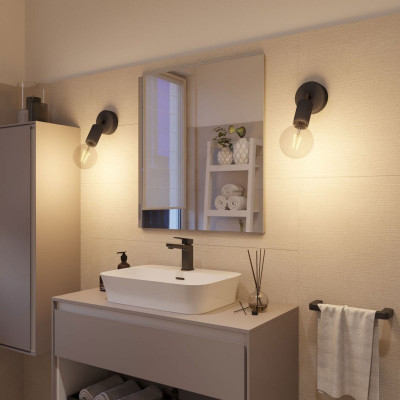 Black fermaluce EIVA ELEGANT with rotating node, ceiling rose and lampshade IP65 waterproof Creative-Cables