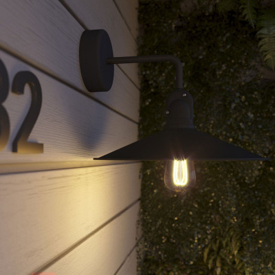 Czarna lampa ścienna Fermaluce EIVA kinkiet z kloszem SWING wodoodporność IP65 Creative-Cables