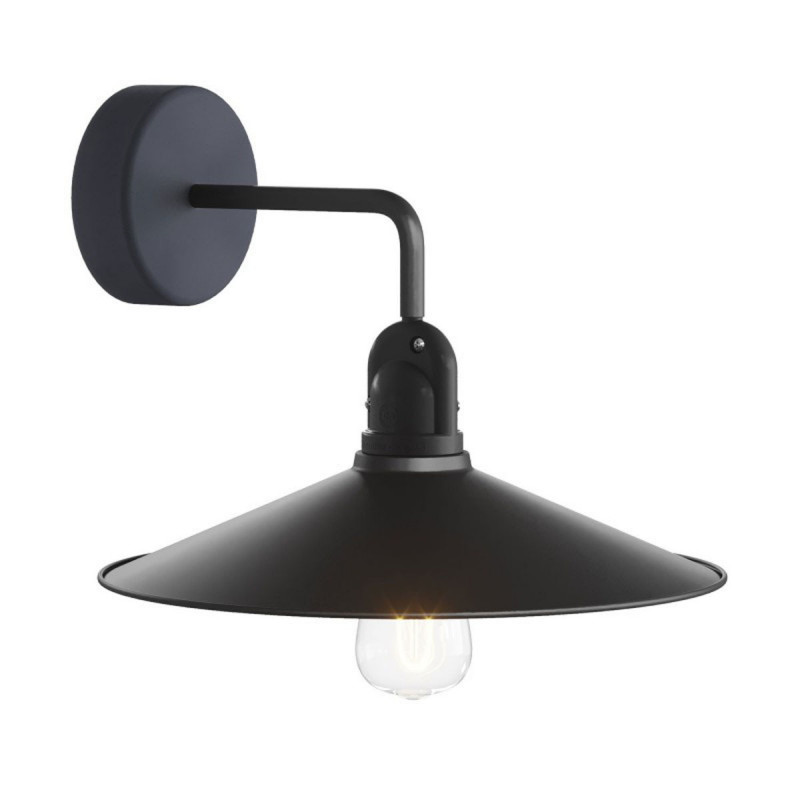 Black wall lamp Fermaluce EIVA wall lamp with a SWING shade IP65 waterproof Creative-Cables