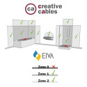 Czarno biała lampa ścienna Fermaluce EIVA kinkiet z kloszem SWING wodoodporność IP65 Creative-Cables