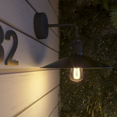 Black & White wall lamp Fermaluce EIVA wall lamp with a SWING shade IP65 waterproof Creative-Cables