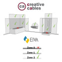 Czarny kinkiet Fermaluce EIVA z kloszem Drop, regulowanym przegubem i oprawką wodoodporną IP65 Creative-Cables