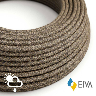 Zewnętrzny okrągły przewód w brązowym oplocie Natural Linen SN04 Brown - IP65 odpowiedni do systemu EIVA Creative-Cables