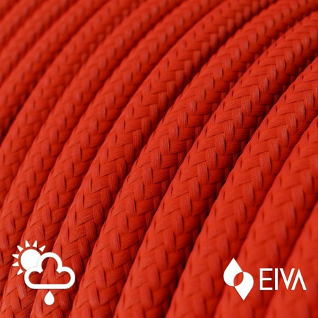 Red Rayon SM09 - IP65 red braided outer round cable suitable for EIVA Creative-Cables system