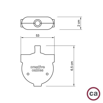 Eiva-3 czarny trójnik, podłączenie na trzy przewody do użytku na zewnątrz, stopień ochrony IP65 Creative-Cables