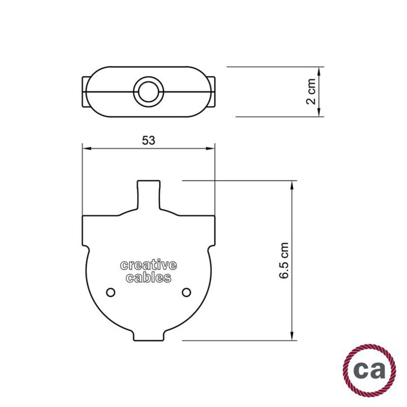 Eiva-3 czarny trójnik, podłączenie na trzy przewody do użytku na zewnątrz, stopień ochrony IP65 Creative-Cables
