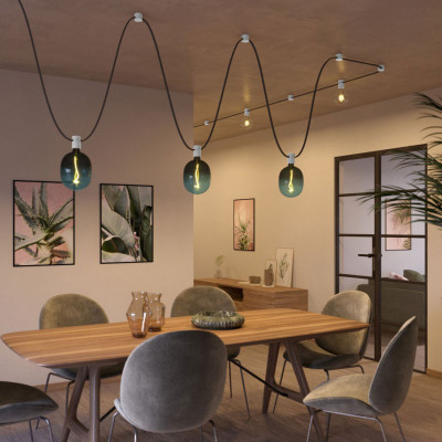 Filé system biały drewniany uchwyt do płaskiego przewodu Creative-Cables