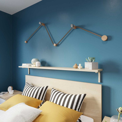 Wooden lamp holder for string light cable and Filé system. Made in Italy Creative-Cables