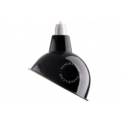 Hanging lamp, black enamel, porcelain light. 082.001 E27 Zangra