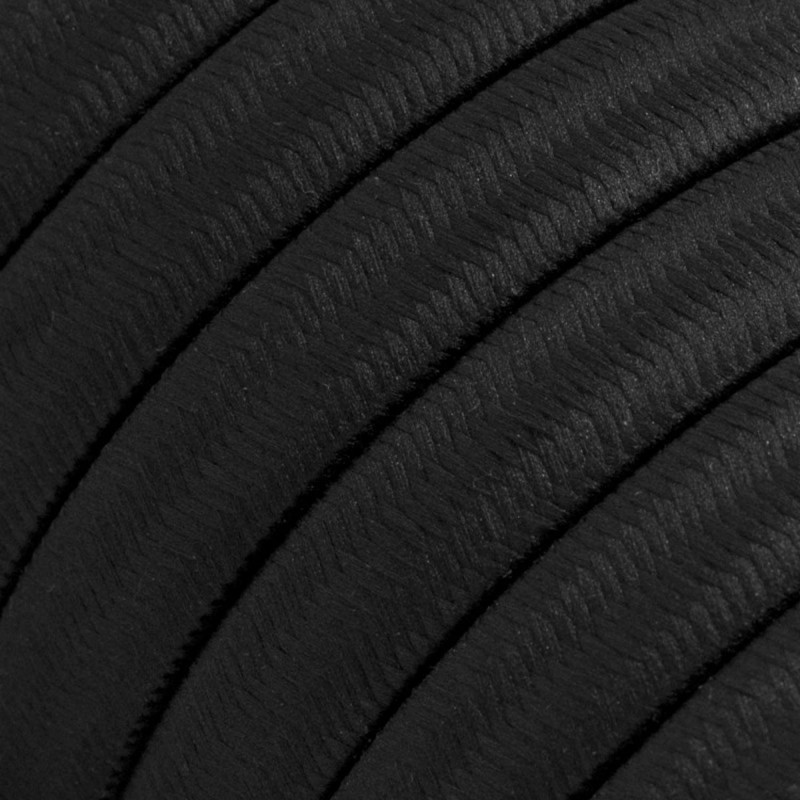 Black Rayon SM04 black braided flat cable suitable for Filé and Lumet systems Creative-Cables