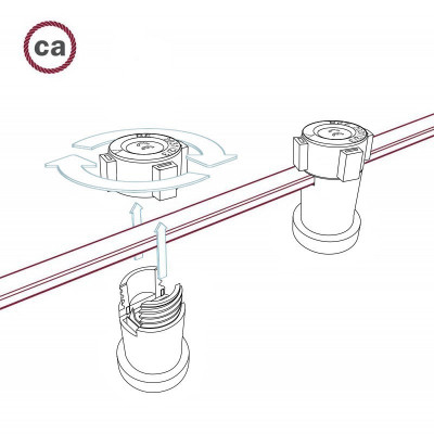 Płaski przewód w czarno białym oplocie ZigZag White-Black CZ04 odpowiedni do systemu Filé i Lumet Creative-Cables