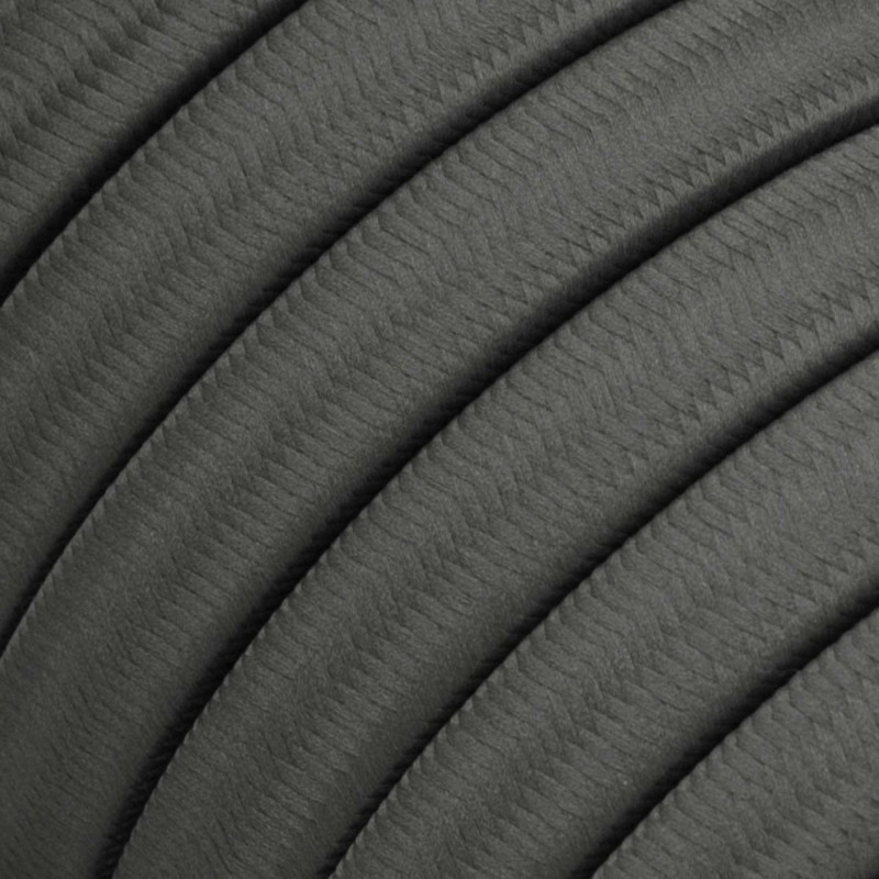 Rayon fabric Grey CM03 grey braided flat cable suitable for Filé and Lumet systems Creative-Cables