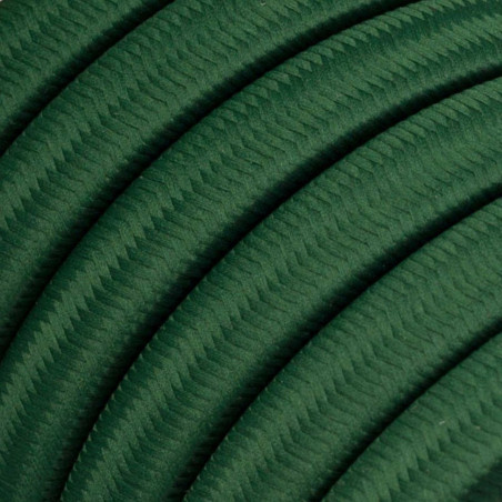 Płaski przewód w ciemno zielonym oplocie Rayon fabric Dark Green CM21 odpowiedni do systemu Filé i Lumet Creative-Cables
