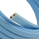 Płaski przewód w błękitnym oplocie Rayon fabric Baby Azure CM17 odpowiedni do systemu Filé i Lumet Creative-Cables