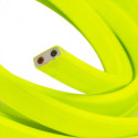 Płaski przewód w żółtym oplocie Rayon fabric Yellow Fluo CF10 odpowiedni do systemu Filé i Lumet Creative-Cables