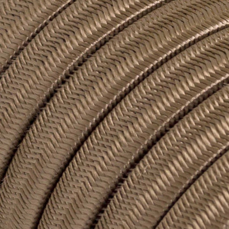Rayon fabric Cipria CM27 brown braided flat cable suitable for Filé and Lumet systems Creative-Cables