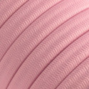 Płaski przewód w różowym oplocie Rayon fabric Baby Pink CM16 odpowiedni do systemu Filé i Lumet Creative-Cables